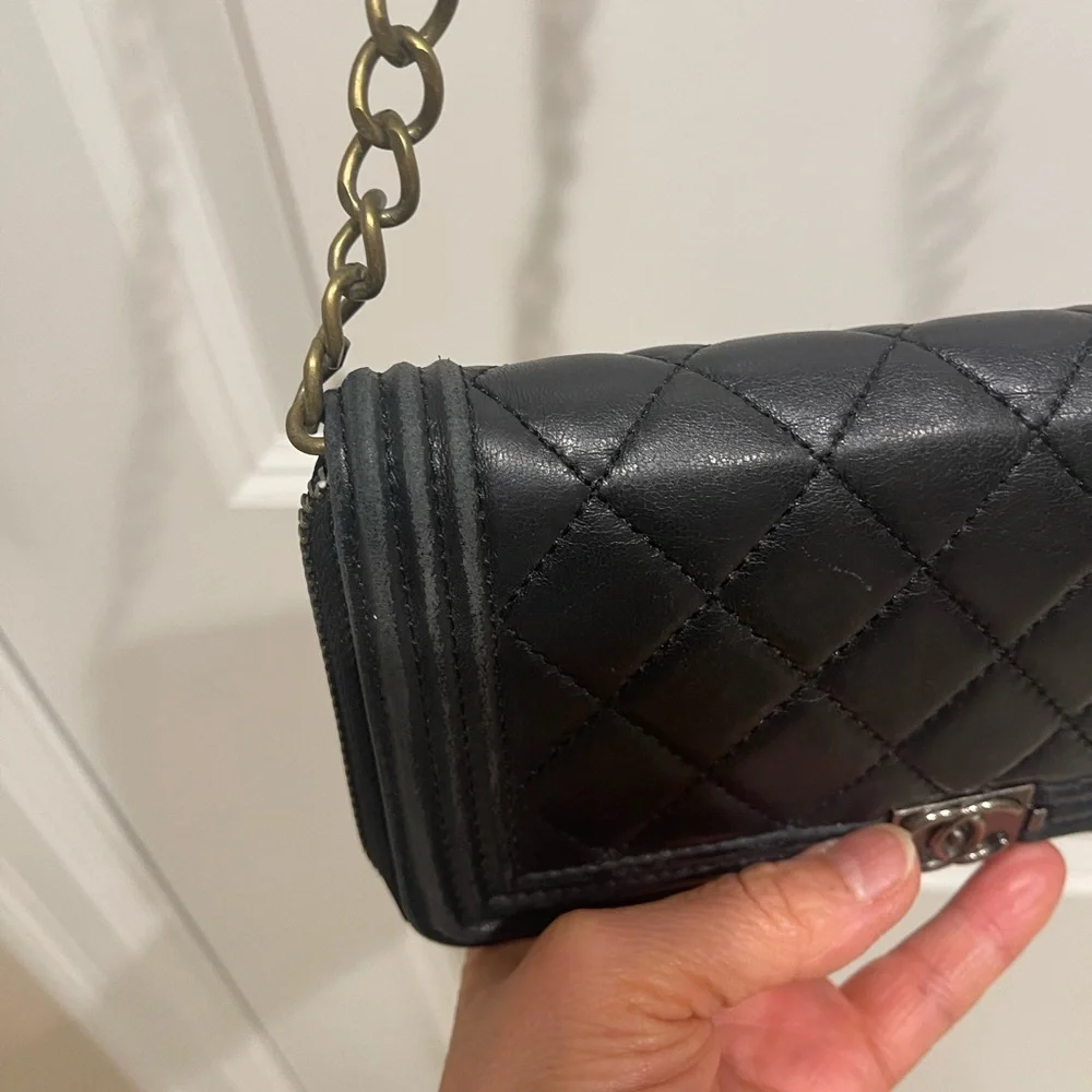 CHANEL Black Boy Zip Around Quilted Leather Wallet - Picture 12 of 15